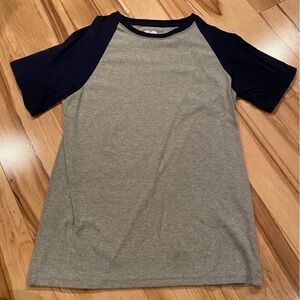 Spalding Gray and Navy Short Sleeve Tee—S